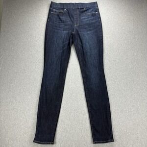Lands End Jeans Womens 8 Navy Jeggings Dark Wash Mid Rise Pull-On Skinny Retro